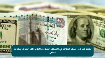تغيير مفاجئ.. سعر الدولار في السوق السوداء اليوم وكل البنوك بتحديث لحظي